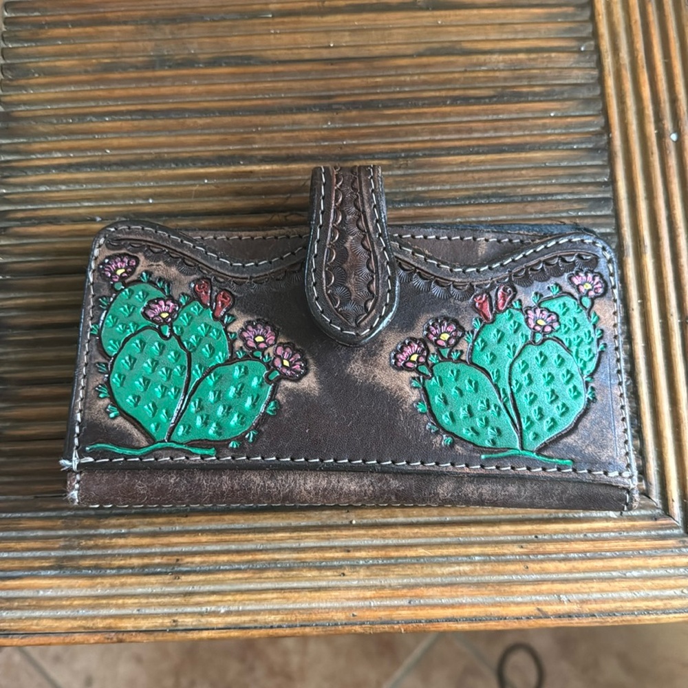 Leather Cactus Wallet